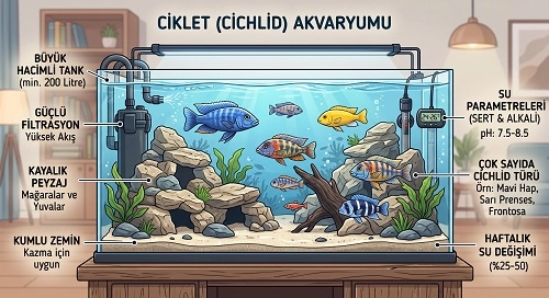 Ciklet (Cichlid) Akvaryumu Nasıl Kurulur?