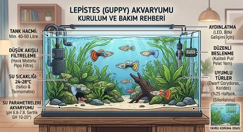 Lepistes (Guppy) Akvaryumu Nasıl Olur?