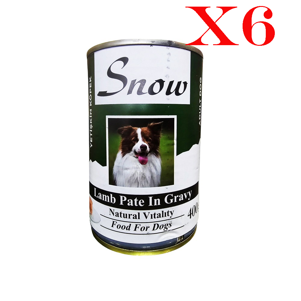 SNOW%20YETİŞKİN%20KÖPEK%20KUZU%20ETLİ%20PATE%20KONSERVE%206%20x%20400%20GR