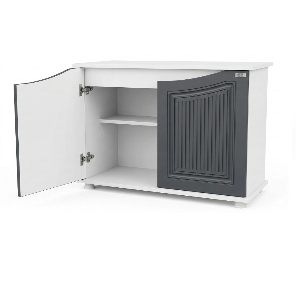 Kanki%20Pet%20Western%20Seri%20Akvaryum%20Sehpası%20WESTERN10031-ANT1%20|%20100x31x69%20cm%20Beyaz-Antrasit