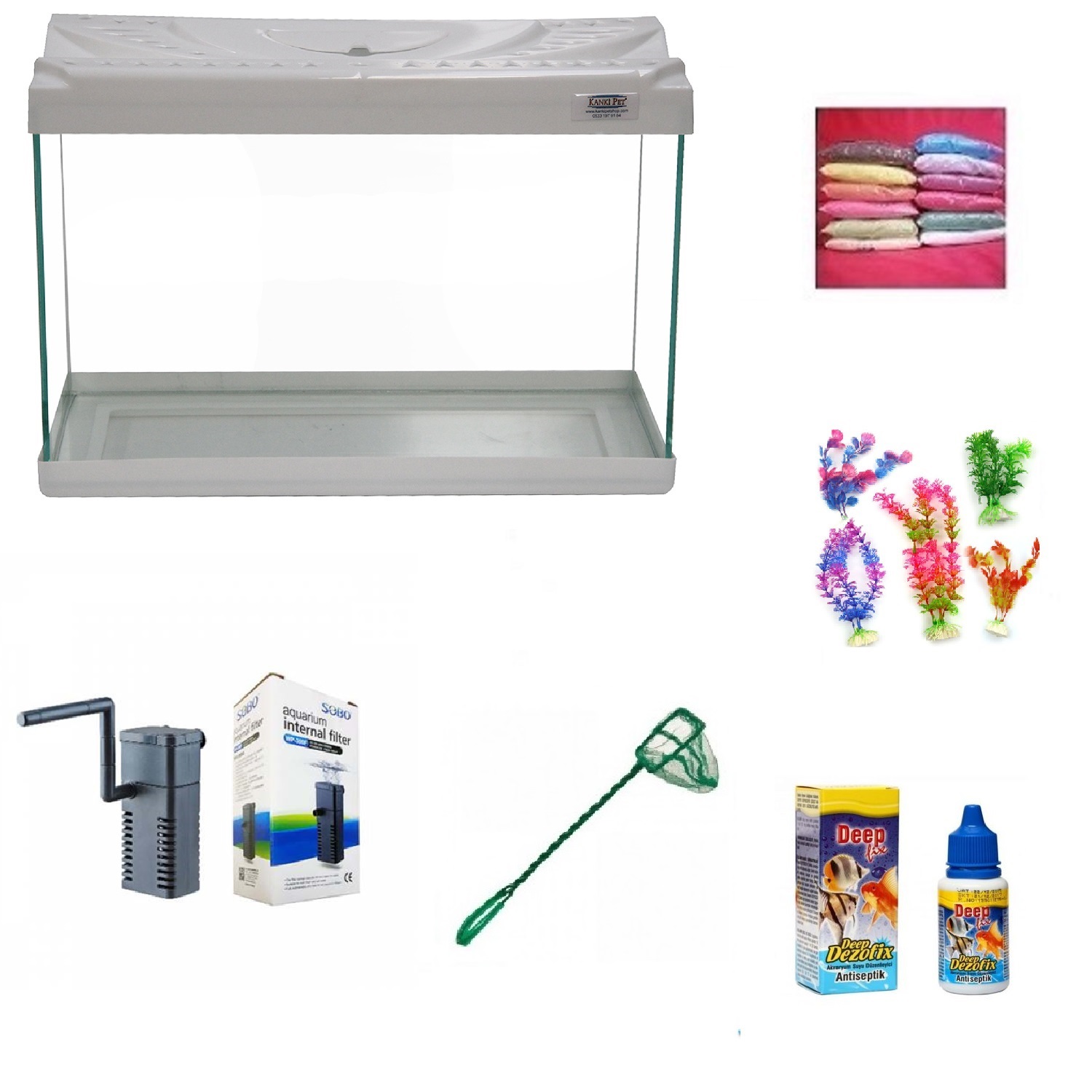 Kanki%20Pet%2030%20Cm%20Akvaryum%20Hazır%20Set%203018%20Beyaz
