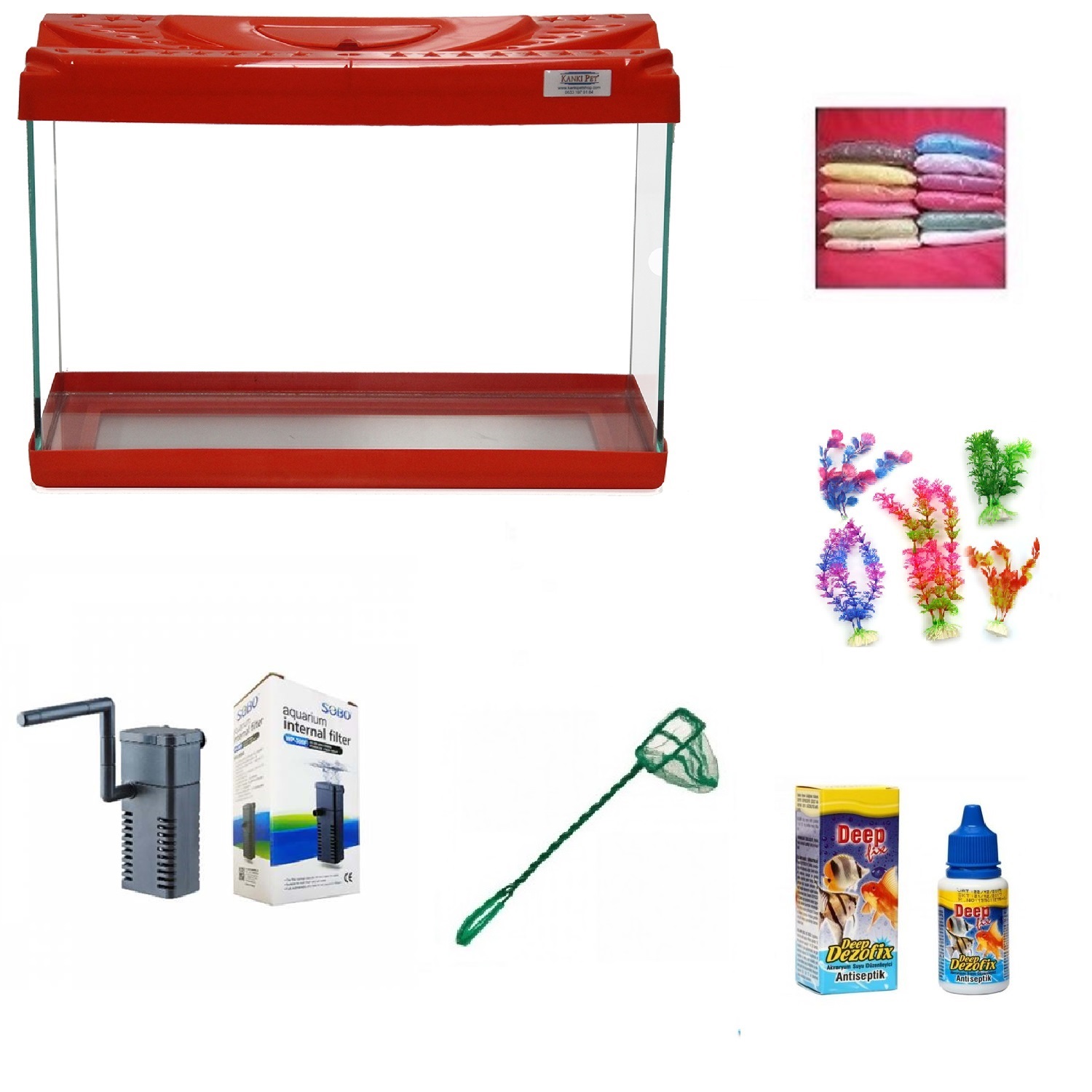 Kanki%20Pet%2030%20Cm%20Akvaryum%20Hazır%20Set%203018%20Kırmızı