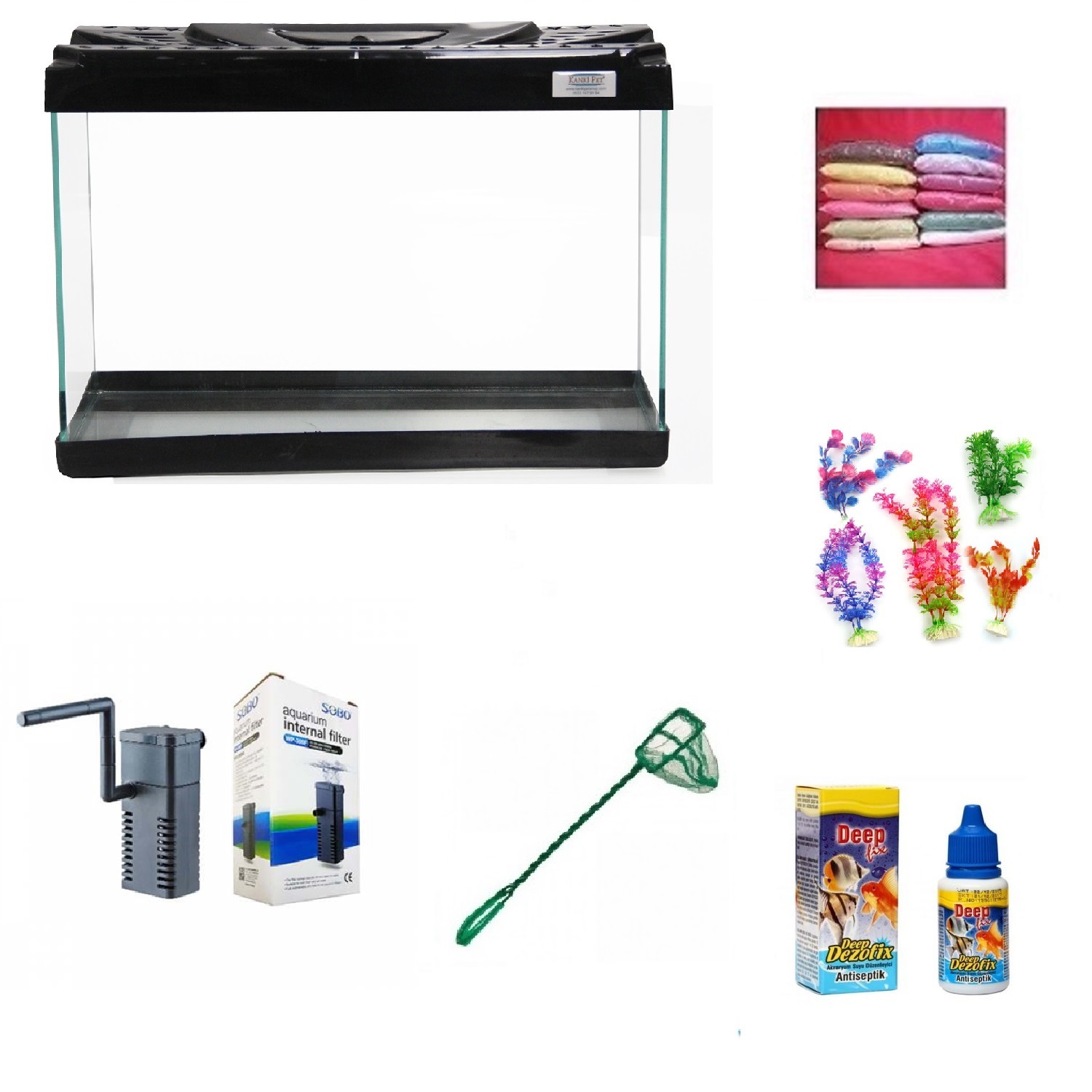 Kanki%20Pet%2030%20Cm%20Akvaryum%20Hazır%20Set%203018%20Siyah
