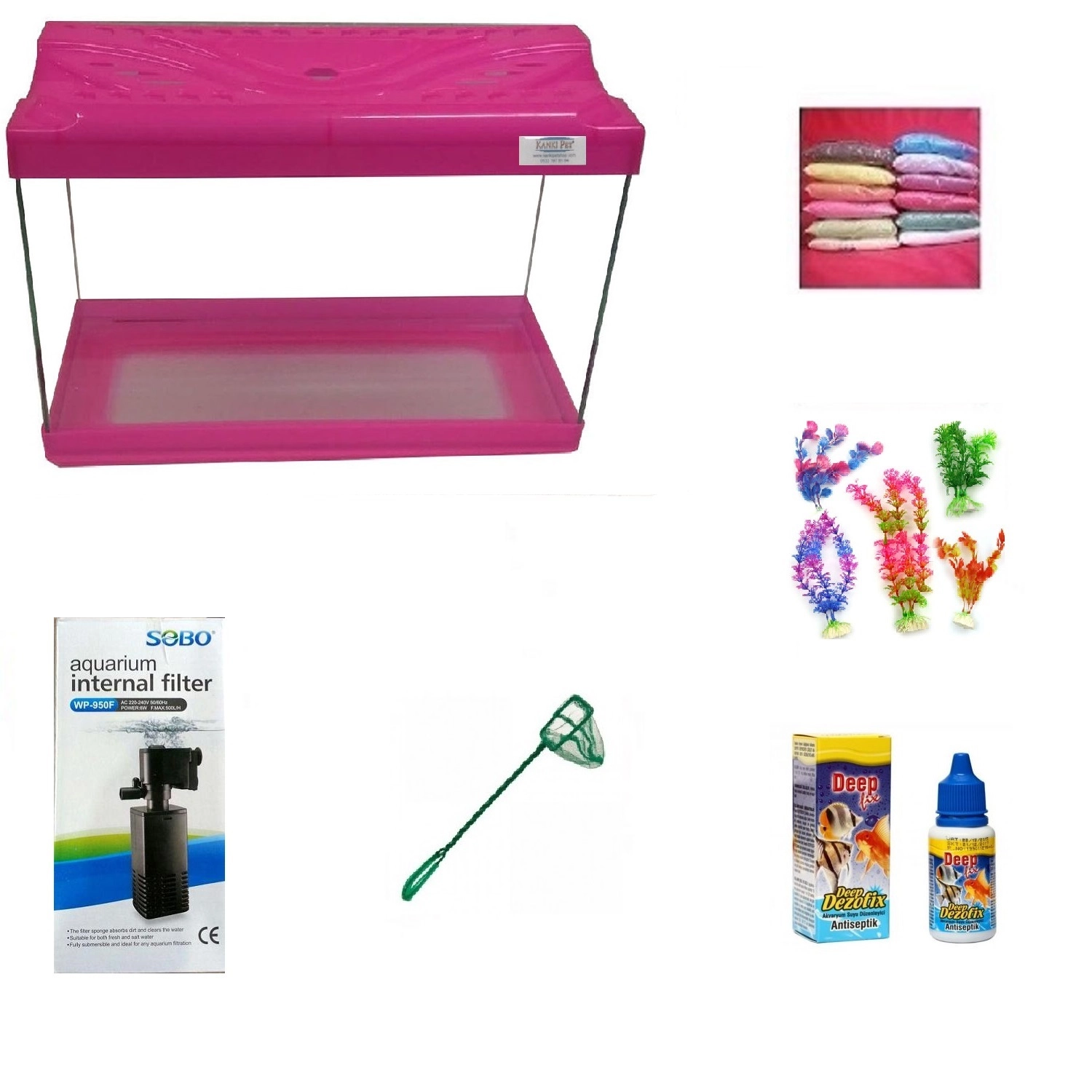 Kanki%20Pet%20Kp3518%20Pembe%20Akvaryum%20Başlangıç%20Seti%2035%20cm%2012%20Litre