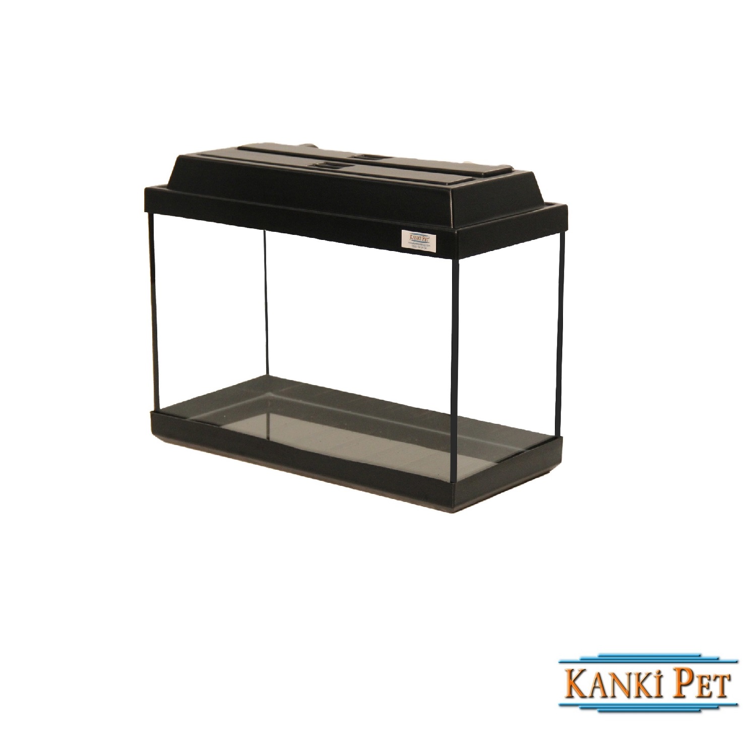 Kanki%20Pet%2050%20Cm%20Akvaryum%20Tam%20Kapaklı%20Düz%20Siyah