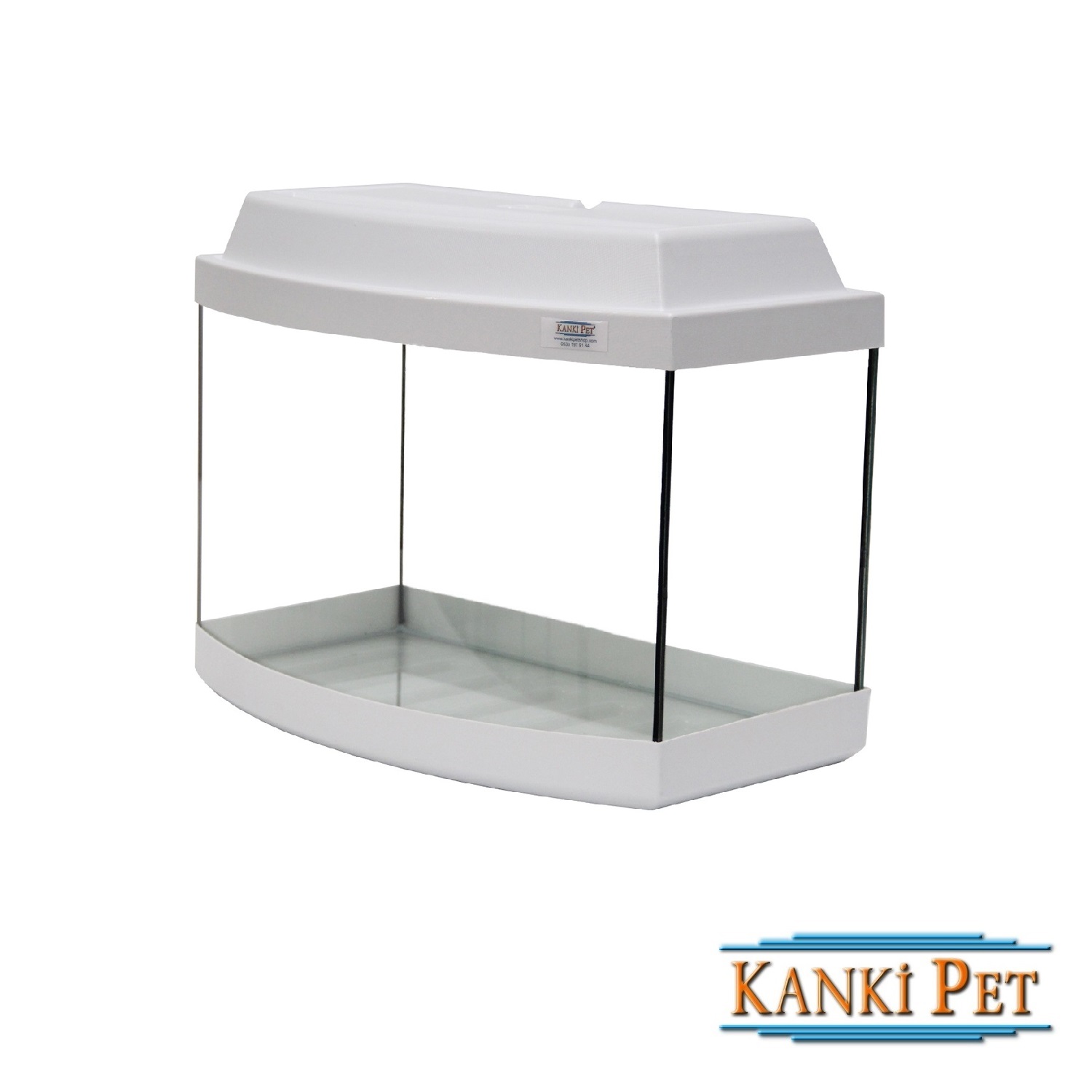 Kanki%20Pet%20Bombeli%20Beyaz%20Tam%20Kapaklı%20Akvaryum%2065%20CM