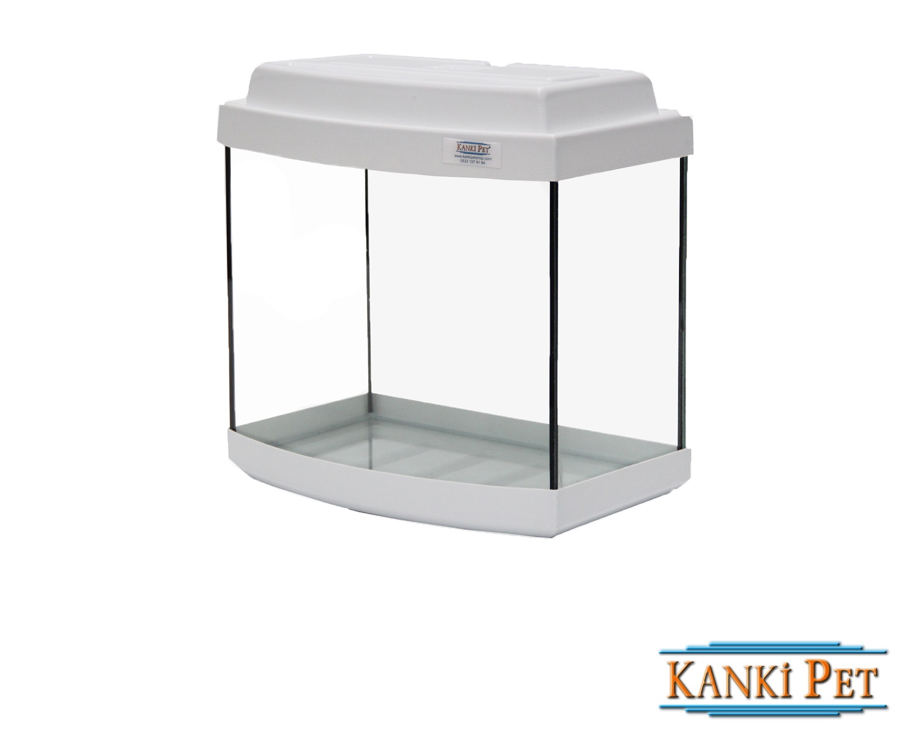 Kanki%20Pet%2035%20Cm%20Akvaryum%20Bombeli%20Beyaz%20Hazır%20Set
