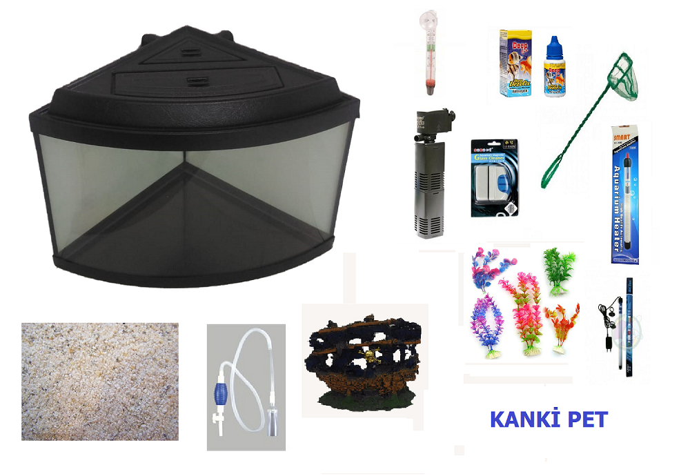 Kanki%20Pet%2075%20Cm%20Köşe%20Bombeli%20Siyah%20Akvaryum%20Full%20Hazır%20set