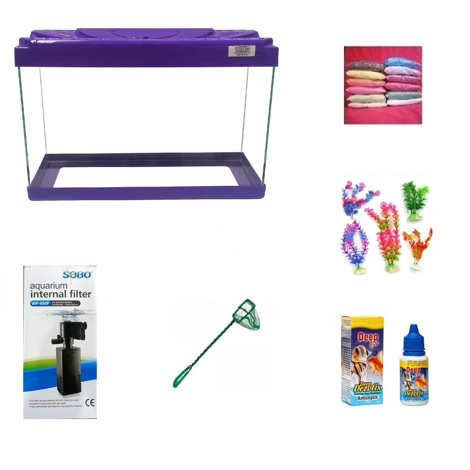 Kanki%20Pet%203518%20Akvaryum%20Hazır%20Set%20Mor%2035%20CM
