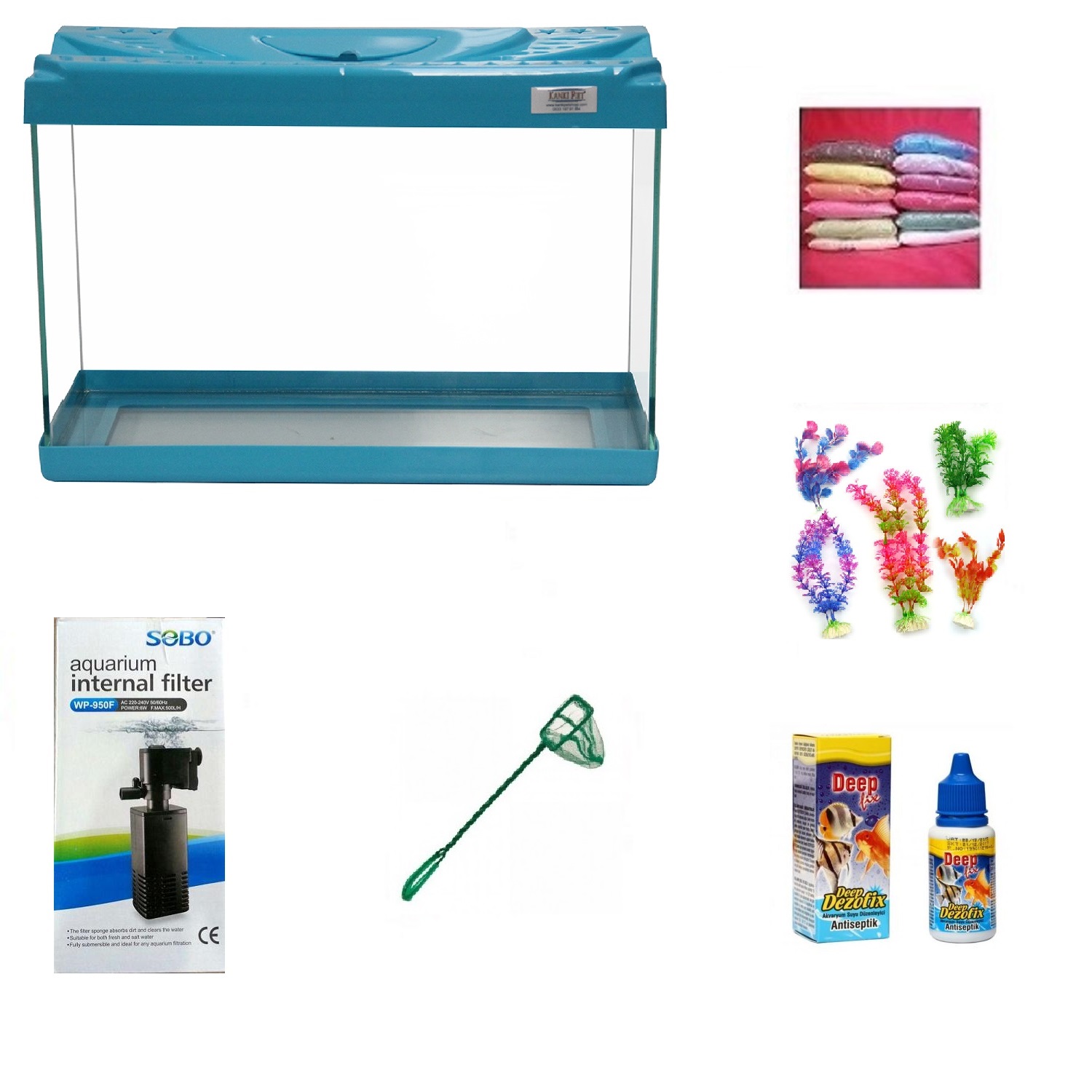 Kanki%20Pet%203518%20Akvaryum%20Hazır%20Set%20Turkuaz%2035%20CM