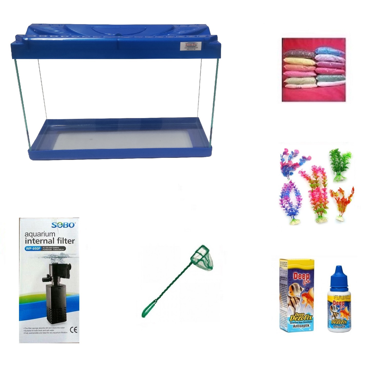 Kanki%20Pet%203518%20Akvaryum%20Hazır%20Set%20Mavi%2035%20CM