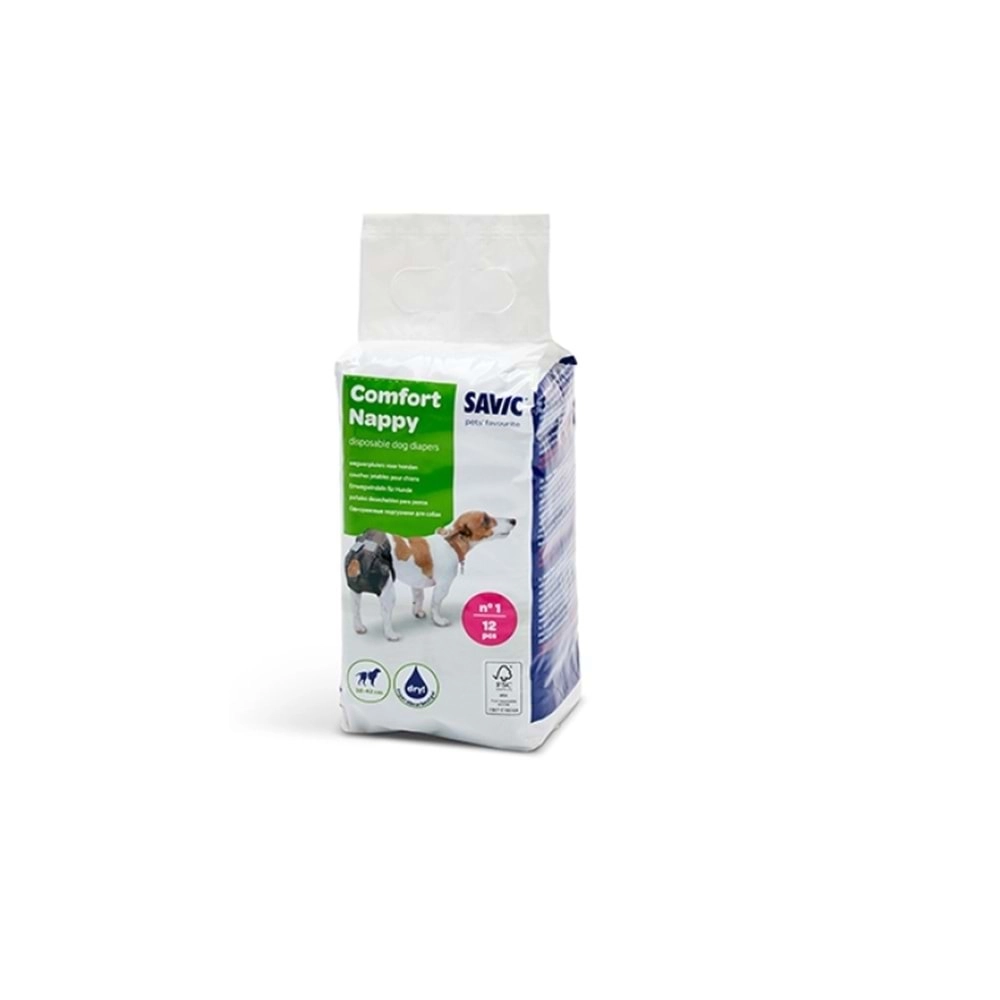 Savic%20Comfort%20Nappy%20Size%201:%2012%20Adet%20Tek%20Kullanımlık%20Köpek%20Bezi%20|%20Sızdırmaz%20ve%20Konforlu