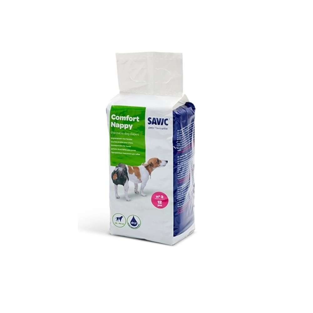 Savic%20Comfort%20Nappy%203%20Köpek%20Bezi:%2036-54%20cm,%20Süper%20Emici%20Tek%20Kullanımlık%2012%20Adet