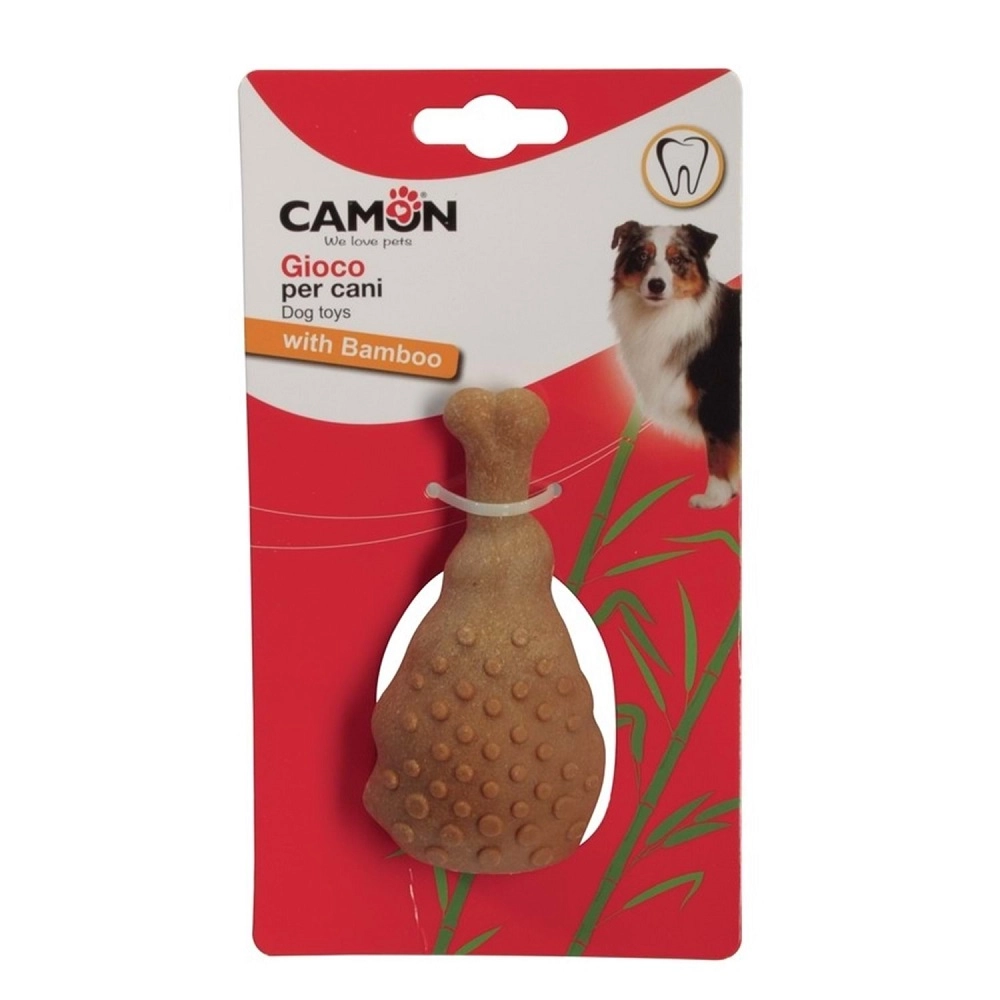 Camon%20Tavuk%20Butu%20Şeklinde%20Dayanıklı%20Bambu%20Köpek%20Diş%20Kaşıma%20Oyuncağı%2011%20cm