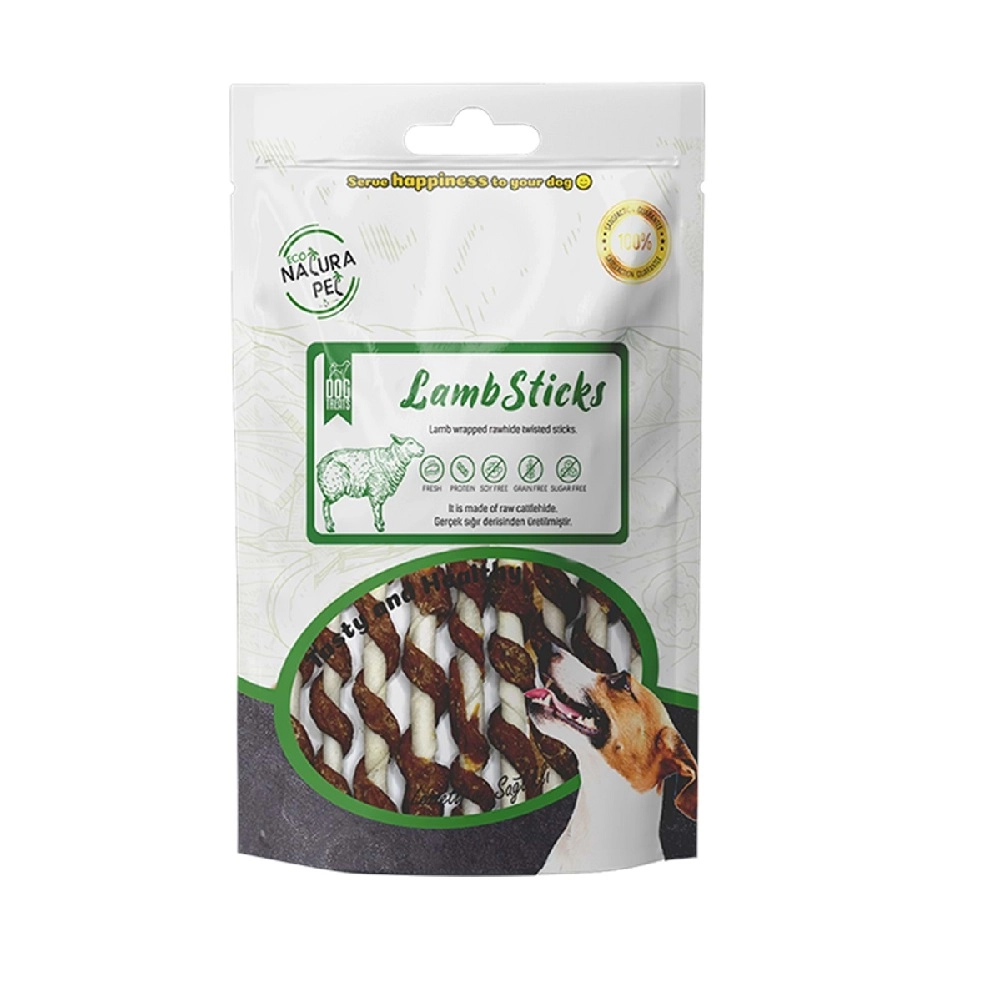 Eco%20Natura%20Pet%20Kuzu%20Sargılı%20Stick%20Kemik%20Köpek%20Ödülü%20(Lamb%20Sticks)%20100%20Gr