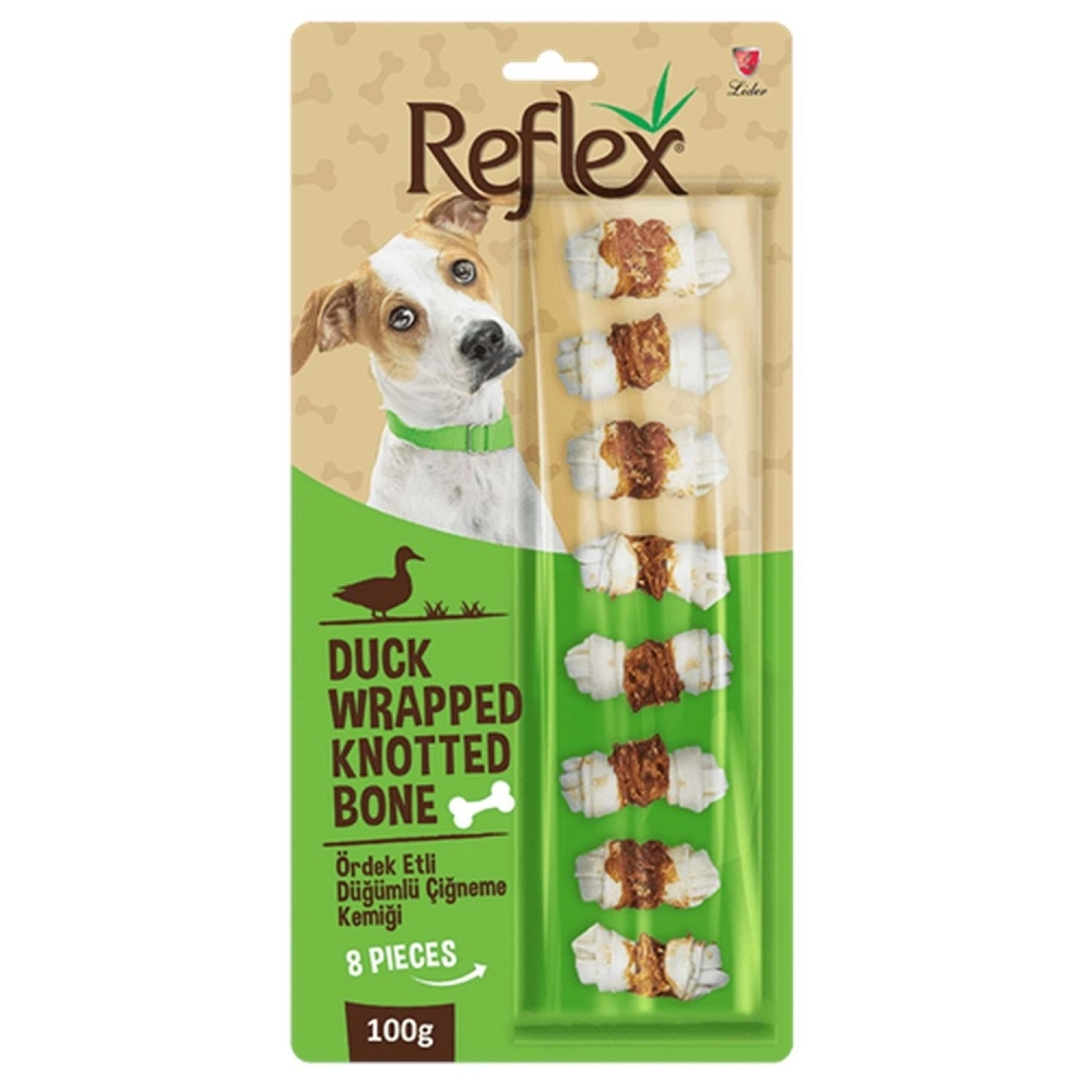 REFLEX%20Ördek%20Etli%20Düğümlü%20Kemik%208’li%20(100%20Gr)%20-%20Köpekler%20İçin%20Lezzetli%20Ödül