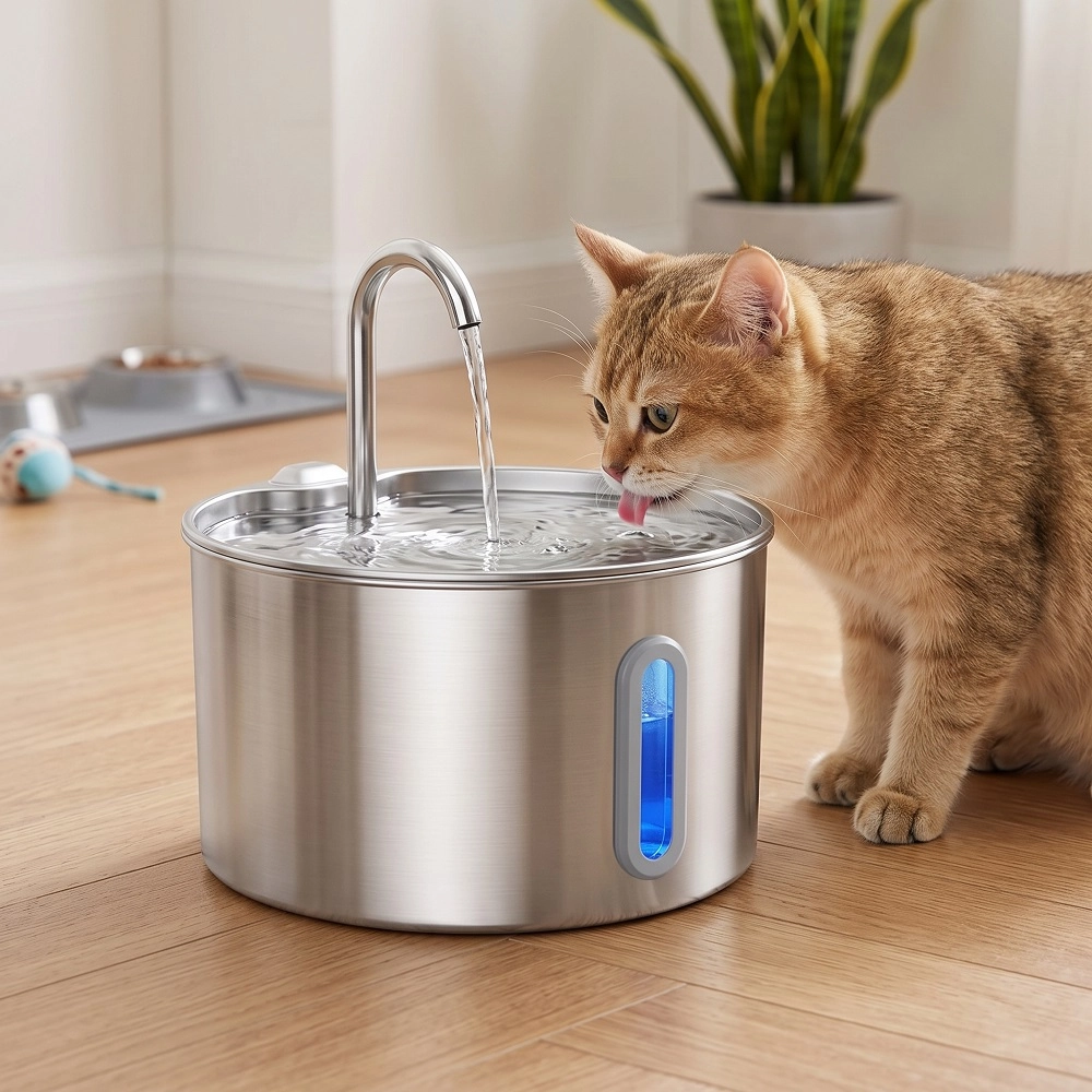 Cats%20Choice%202.2%20Lt%20Paslanmaz%20Çelik%20Otomatik%20Filtreli%20Kedi%20ve%20Köpek%20Su%20Pınarı
