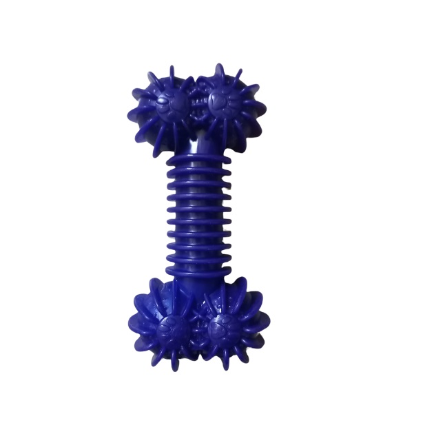 Plastik%20Helezon%20Körüklü%20Kemik%20Köpek%20Oyuncağı%20Diş%20Kaşıyıcı%20Mavi%208x17%20cm