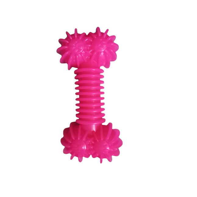 Plastik%20Helozon%20Körüklü%20Kemik%20Köpek%20Oyuncağı%20Diş%20Kaşıyıcı%20Pembe%208x17%20cm
