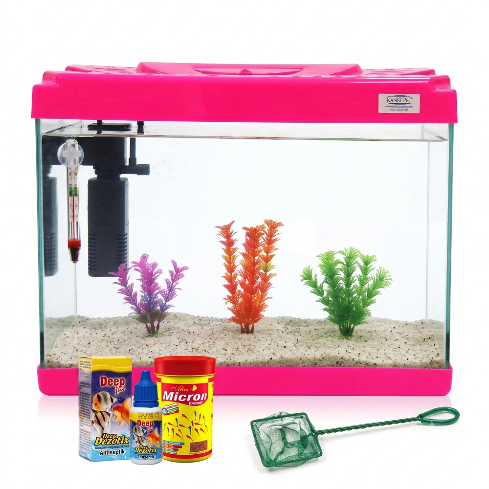 Kanki%20Pet%20KP5018%2050%20cm%20Hazır%20Set%20Akvaryum%2026%20Litre%20Pembe%20Full%20Ekipman