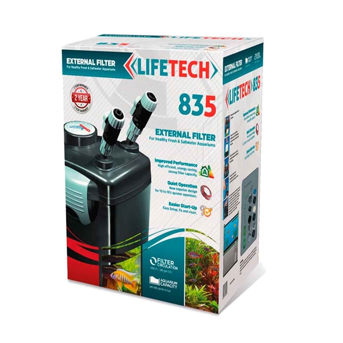Life%20Tech%20835%20Dış%20Filtre%201000lt/Saat%203%20Sepetli