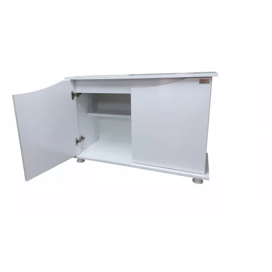 Kanki Pet 100 Cm MDF KP1000125BY Flex Beyaz Kapaklı Akvaryum Sehpası 100x31x69 cm