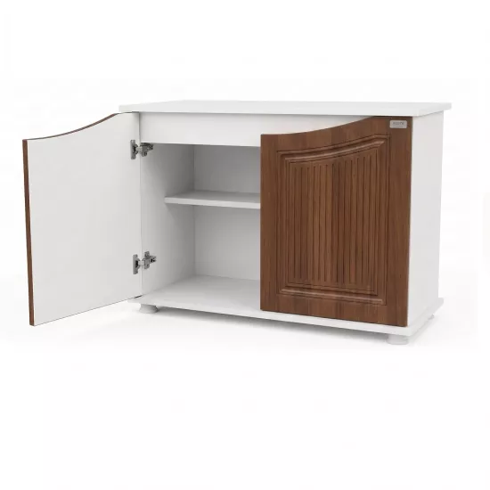 Kanki Pet Western Seri Akvaryum Sehpası WESTERN10040-CVZ25 | 100x40x69 cm Beyaz-Ceviz