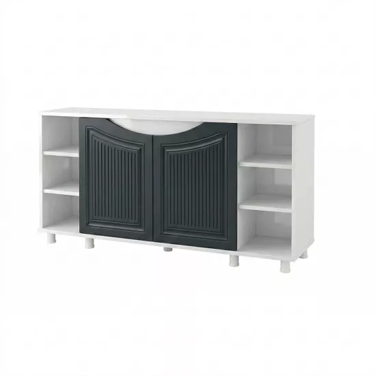 Kanki Pet 150x50 Akvaryum Sehpası Beyaz Antrasit | WESTERN 15050- ANT1