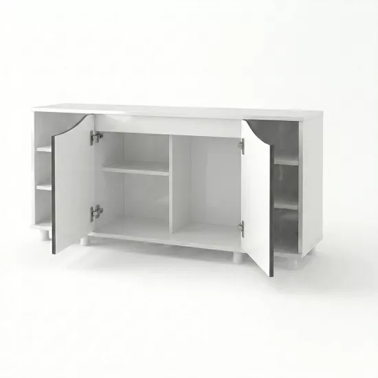 Kanki Pet 150x50 Akvaryum Sehpası Beyaz Antrasit | WESTERN 15050- ANT1