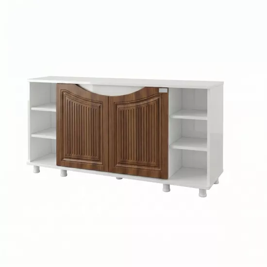 Kanki Pet WESTERN 15050-BCV1 Akvaryum Sehpası 150x50 Beyaz Ceviz | MDF Mobilya