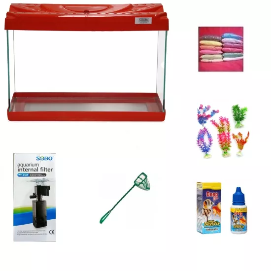 Kanki Pet Kp3518 Kırmızı Akvaryum Seti 35 cm 12 Lt | En Uygun Akvaryum Fiyatları