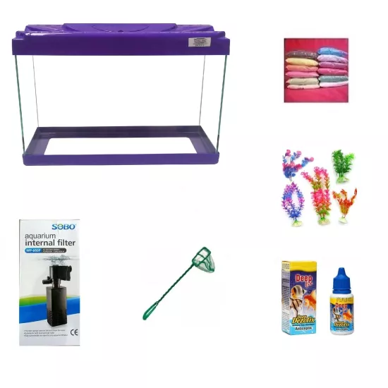 Kanki Pet KP3518 Mor Akvaryum Seti 35 cm 12 Lt | En Uygun Akvaryum Fiyatları