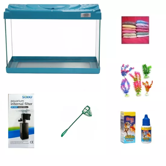 Kanki Pet Kp3518 Turkuaz Akvaryum Başlangıç Seti 35cm | Uygun Akvaryum Fiyatları