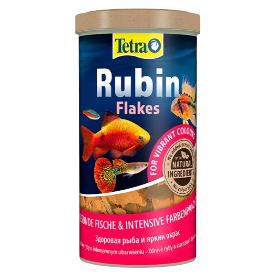 Tetra Rubin Flakes Renklendirici Tropikal Pul Balık Yemi - 1LT