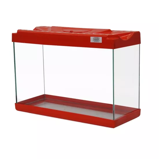 Kanki Pet KP3018 Renkli Kapak Mini Akvaryum Kırmızı 30 CM