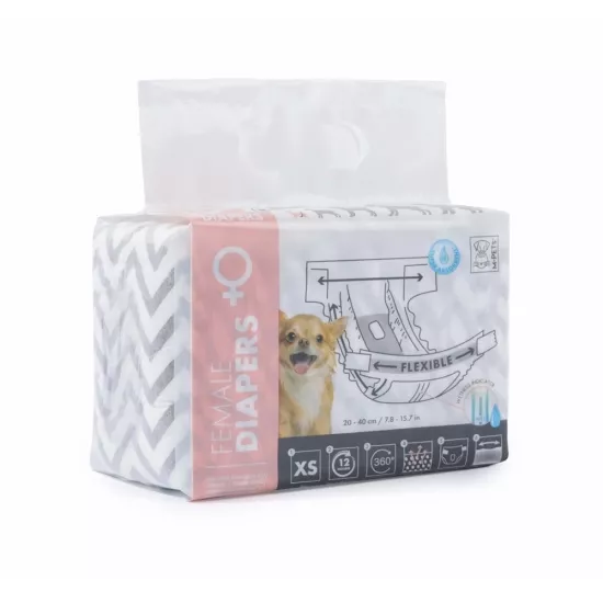 M-Pets Dişi Köpek Külodu (XS) 10’lu - 12 Saat Korumalı Regl & Çiş Bezi