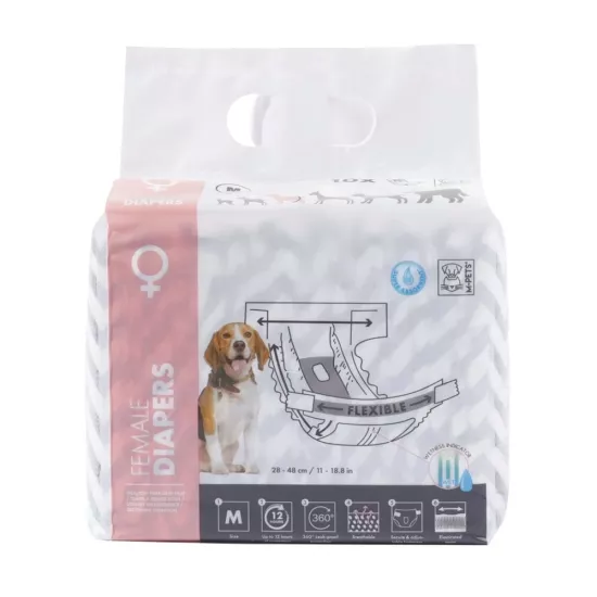 M-Pets Dişi Köpek Külodu (M) 10’lu - 12 Saat Korumalı Regl & Çiş Bezi