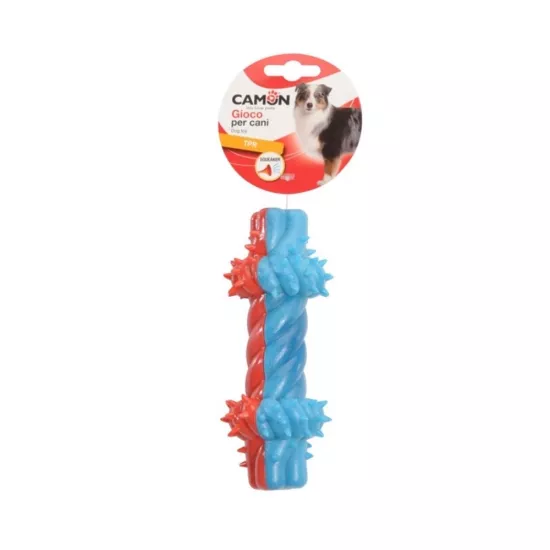 Sesli Çivili TPR Örgü Dambıl Köpek Oyuncağı 16 cm
