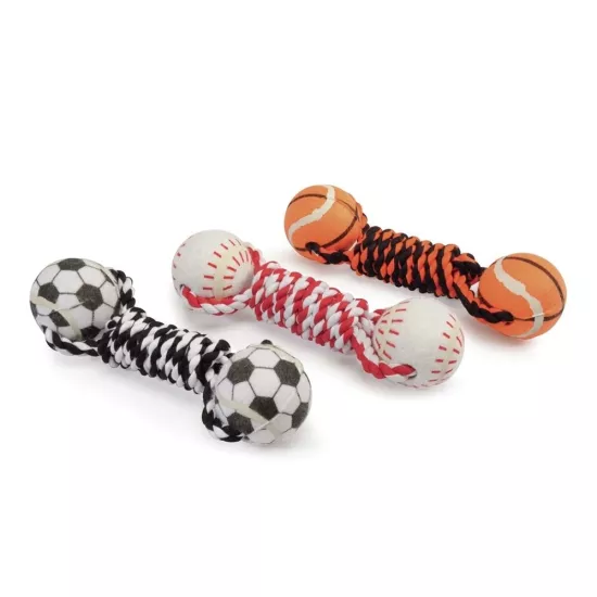 Camon İpli Çift Top Köpek Oyuncağı 16 Cm