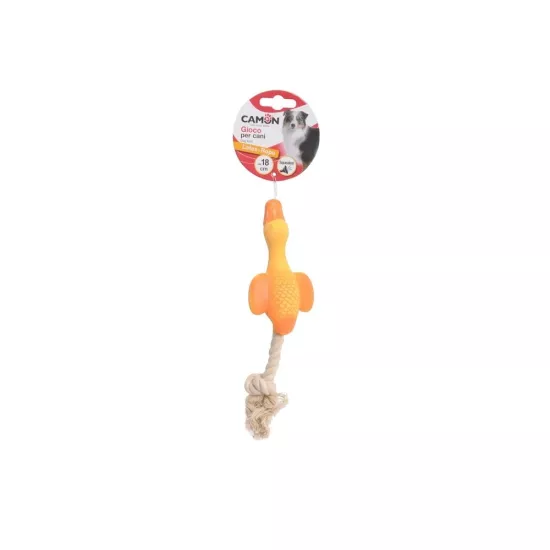 Camon Lateks Gıcırtılı İpli Köpek Oyuncağı 18 Cm
