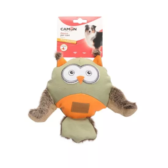 Camon Gıcırtılı Kanvas Köpek Oyuncağı Baykuş 30 Cm