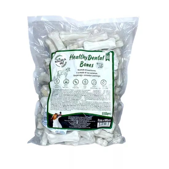 Eco Natura Pet Healty Dental Bones Beyaz Pres Kemik 8cm 100lü 2000Gr