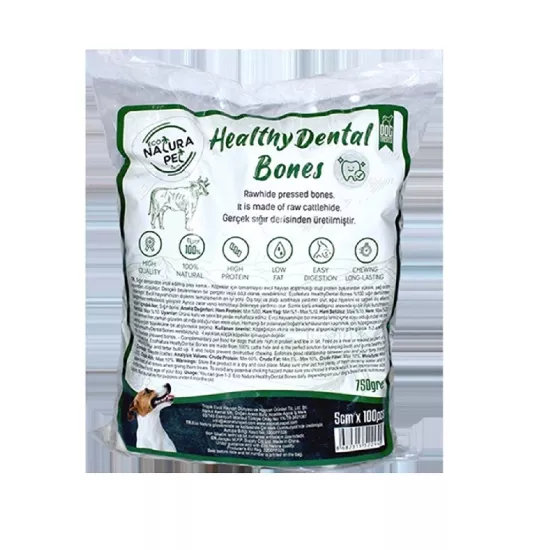 Eco Natura Pet Healty Dental Bones Beyaz Pres Kemik 5cm 100lü 750Gr
