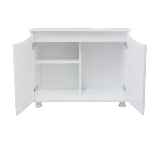 Kanki Pet 80 Cm MDF KP8045FBY Flex Beyaz Kapaklı Akvaryum Sehpası 80x45x69 cm