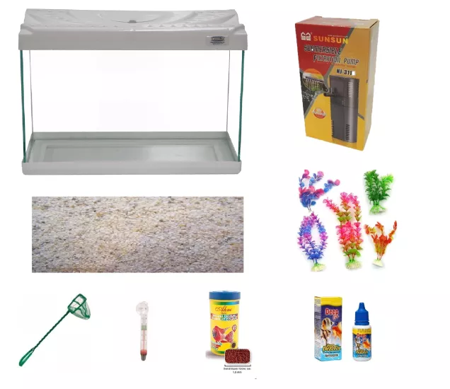 Kanki Pet KP5018 50 cm Beyaz Set Akvaryum 26 Lt | Uygun Akvaryum Fiyatları