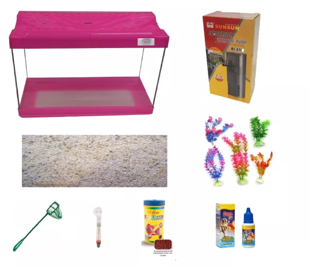 Kanki Pet KP5018 50 cm Pembe Set Akvaryum 26 Lt | Uygun Akvaryum Fiyatları