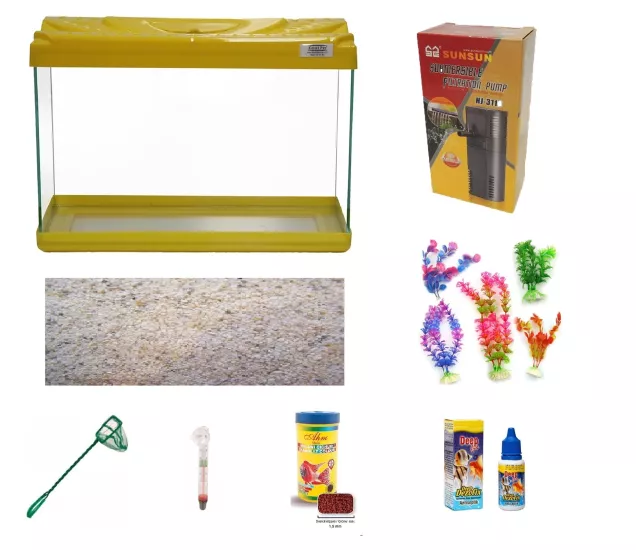 Kanki Pet KP5018 50 cm Sarı Set Akvaryum 26 Lt | Uygun Akvaryum Fiyatları