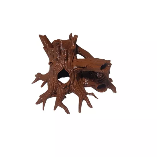 3D Tünelli Akvaryum Ağaç Kökü Dekoru KP3D10212 | Kendinden Batan PETG Balık Yuvası