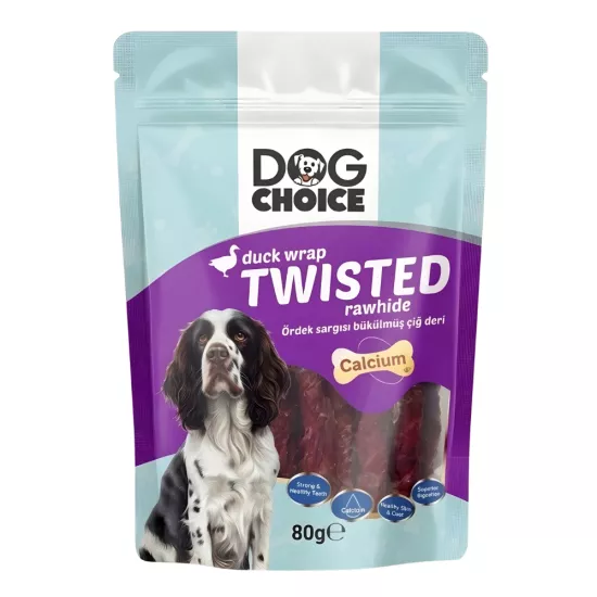 Dog Choice Ördek Sargılı Bükülmüş Çiğ Deri Köpek Ödülü 80gr