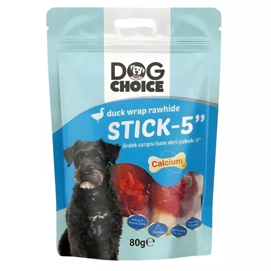 Dog Choice 5 inç Ördek Sargılı Ham Deri Çubuk Köpek Ödül Maması 80gr